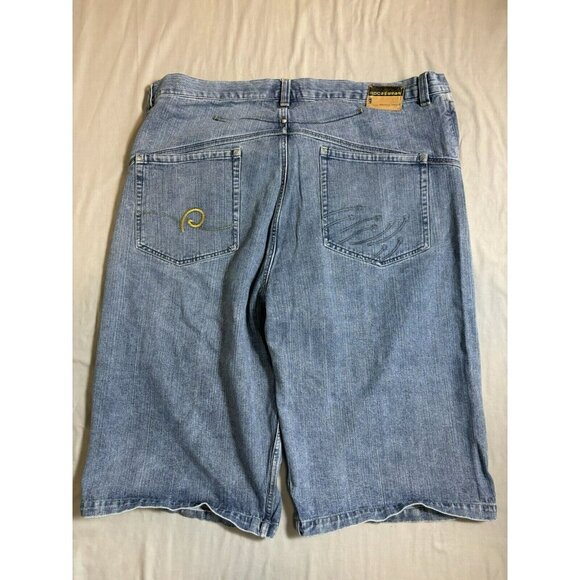 Vintage Rocawear Shorts Mens 40 Jean Blue Y2K Streetwear Wide Leg Baggy - Picture 2 of 8